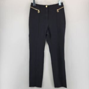 Opening Ceremony Womens Pants Size 4 Black Straight Leg Cropped Pintuck Preppy